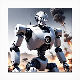 Robot In Action 1 Canvas Print