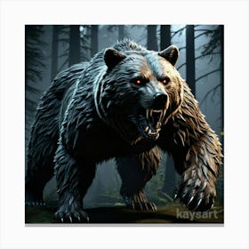 Bear In The Woods 2 Canvas Print