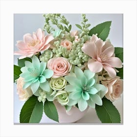 Pastel Floral Arrangement Canvas Print