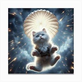 Parachute Cat Canvas Print