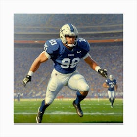 Heart of the Game Football Player Mid-Action Canvas Print