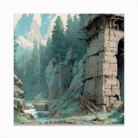 Castle In The Mountains Canvas Print