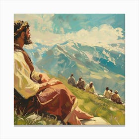 Jesus In The Mountains Canvas Print