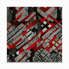 Abstract Red And Black Pattern 2 Canvas Print