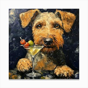 Terrier At The Bar 2 Canvas Print