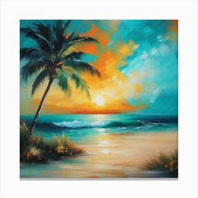 Sunset At The Beach 756 Canvas Print