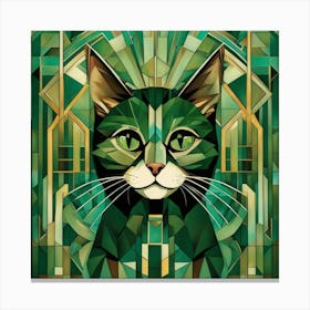 Green Cat Canvas Print