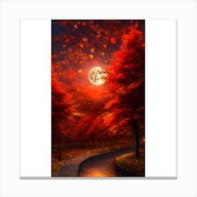 Full Moon In Autumn 4 Canvas Print