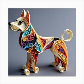 Quilled Dog Canvas Print