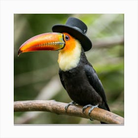 Toucan In Hat Canvas Print