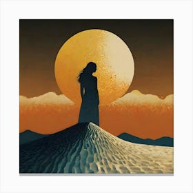 Woman In The Desert Canvas Print