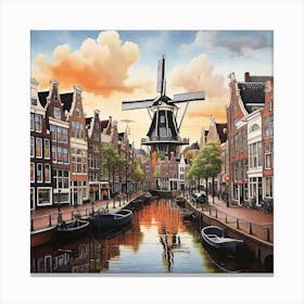 Amsterdam Windmill Canvas Print