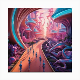 Psychedelic City Art Print Canvas Print