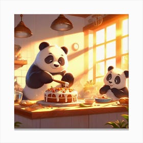 Panda Bears Canvas Print