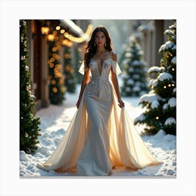 Woman In A Wedding Dress 1 Canvas Print