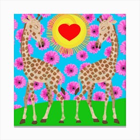 Love In The Air Square Canvas Print