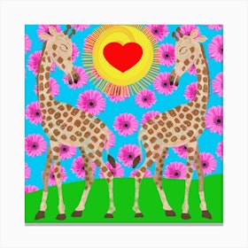 Love In The Air Square Canvas Print