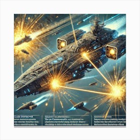 Helios Class Destroyer Disabling Enemy Vessels Iron Commonwealth Canvas Print