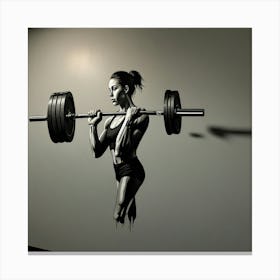 Barbell Girl Wall Decal Canvas Print