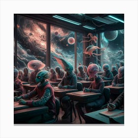 Aliens In The Classroom Canvas Print