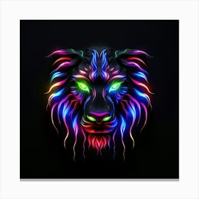 Neon Lion Head Lienzo