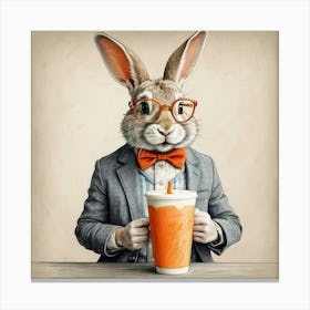 Rabbit In A Suit 43 Canvas Print