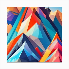 Abstract Colourful Geometric Mountains 1 Canvas Print