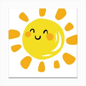 Sun Illustration, Cartoon Sunlight, Cartoon Sun Smiley, Cartoon Canvas Print