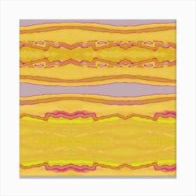 Yellow And Pink Stripes Canvas Print