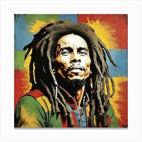 Bob Marley Square Art Print 3 Canvas Print