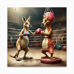 Kangaroo Boxing 11 Canvas Print