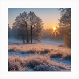 Morning Frost Sunrise Canvas Print