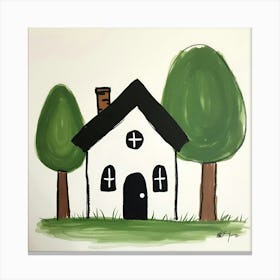 House With Trees Canvas Print