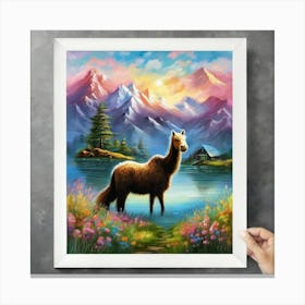 Llama Painting Canvas Print