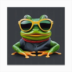 Frog In Sunglasses 4 Canvas Print