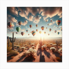 Hot Air Balloons In The Desert Canvas Print