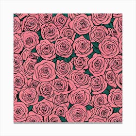 Roses Seamless Pattern 3 Canvas Print