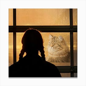 Cat In The Window Canvas Print