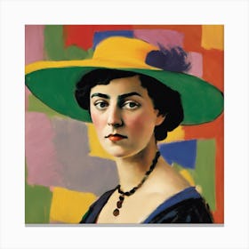 Lady In A Yellow Hat Canvas Print