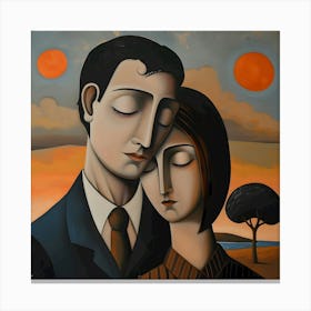 Eternal Embrace at Dusk. Canvas Print