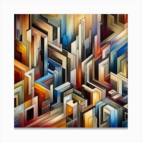 A mixture of modern abstract art, plastic art, surreal art, oil painting abstract painting art deco architecture 12 Canvas Print