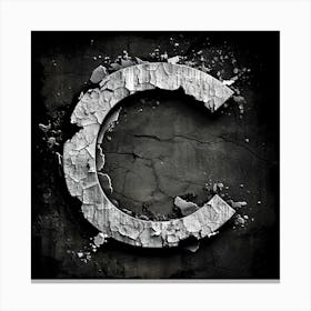 Letter C Made of Iron Canvas Print