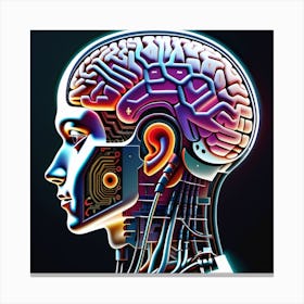Human Brain With Artificial Intelligence 10 Canvas Print
