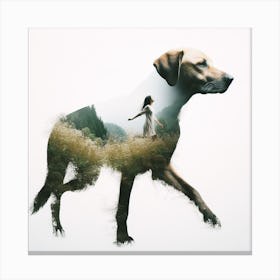 Dog Walking Canvas Print