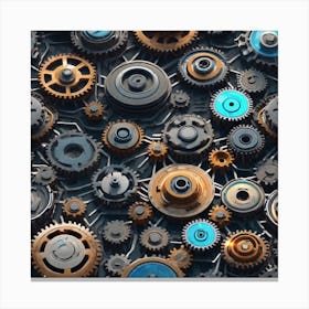 Background Of Gears 9 Canvas Print