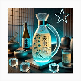 A Premium Beverage Titled Cosmic Sake, Served In Canvas Print