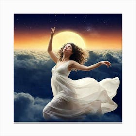 Girl In The Clouds Canvas Print