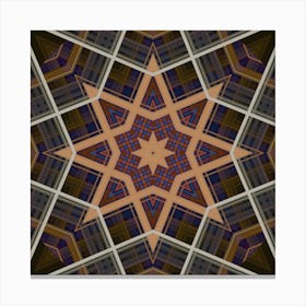 Golden Pattern Abstract Mosaic Star Canvas Print