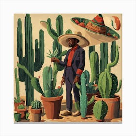 Cactus Man Canvas Print