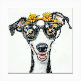 Greyhound In Sunglasses 1 Canvas Print